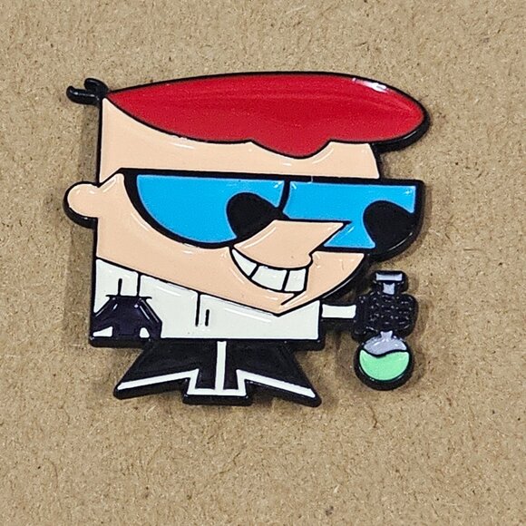 Dexter Enamel Pin, Cartoon Network Lab Kid, Scientist Retro 90s Lapel Pin, Badge - Picture 1 of 5